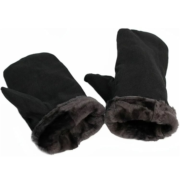 Рукавицы утепленные, натуральный мех (ткань верха диагональ)