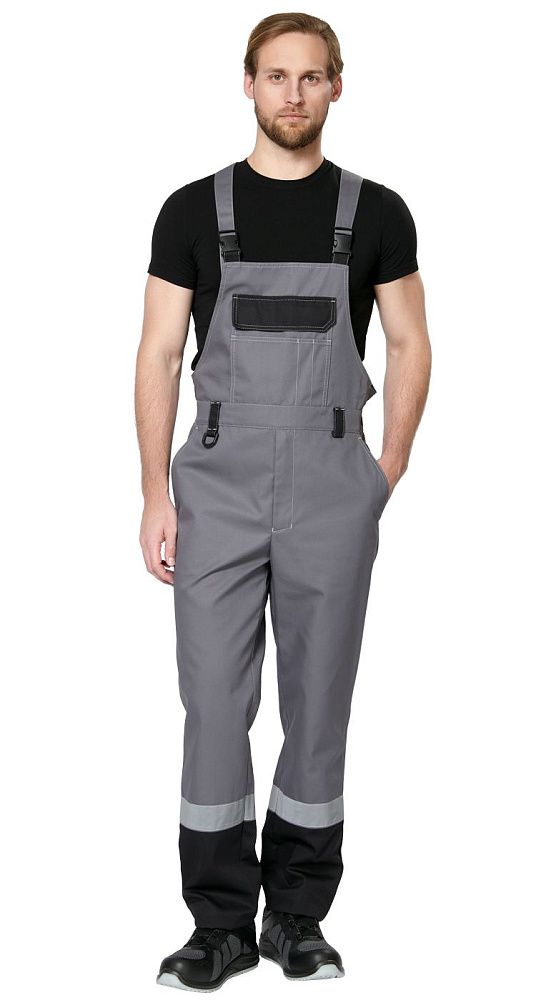 Полукомбинезон мужской рабочий летний для ИТР Виват серо-черный