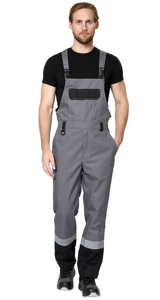 Полукомбинезон мужской рабочий летний для ИТР Виват серо-черный