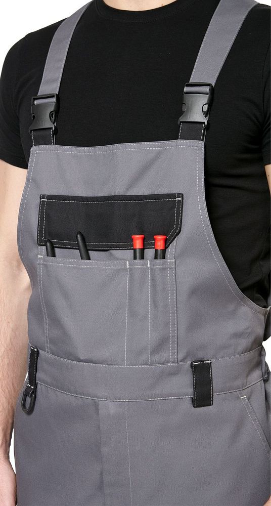 Полукомбинезон мужской рабочий летний для ИТР Виват серо-черный