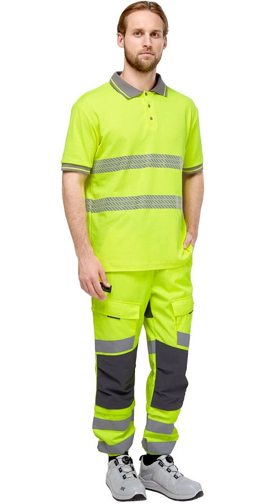 Футболка-поло сигнальная Фликер фл.-желтая